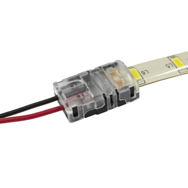 GloboStar® 70720 Αδιάβροχος Ταχυσύνδεσμος Ένωσης IP65 – Strip To Cable Connector για Ένωση 1 x Μονόχρωμης Αδιάβροχης Ταινίας LED Πλάτους 10mm με 1 x Καλώδιο Τροφοδοσίας
