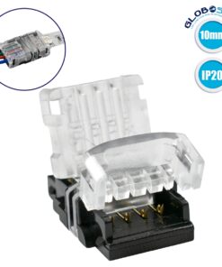 GloboStar® 70722 Ταχυσύνδεσμος Ένωσης IP20 – Strip To Cable Connector για Ένωση 1 x RGB Ταινίας LED Πλάτους 10mm με 1 x Καλώδιο Τροφοδοσίας