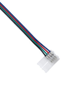 GloboStar® 70730 Μονός Connector Ατερμάτιστος με 15cm Καλώδιο για Όλες τις RGB Ταινίες LED 10mm
