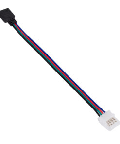GloboStar® 70741 Ταχυσύνδεσμος Τροφοδοσίας IP20 – Strip To Power Connector 4 PIN για Ένωση 1 x RGB Ταινία LED Πλάτους 10mm