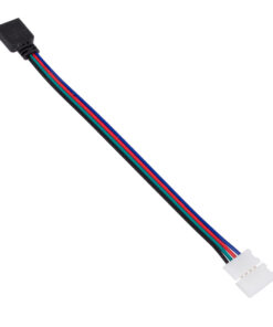 GloboStar® 70741 Ταχυσύνδεσμος Τροφοδοσίας IP20 – Strip To Power Connector 4 PIN για Ένωση 1 x RGB Ταινία LED Πλάτους 10mm
