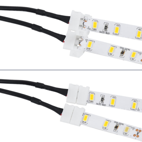 GloboStar® 70742 Καλώδιο Τροφοδοσίας DC για 2 Ταινίες LED από Female 2.1×5.5 σε 2 x 10mm 2 PIN Connector Μ32.3 x Π2 x Υ1cm