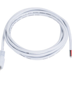 GloboStar® 70747 Καλώδιο Τροφοδοσίας DC 2 Μέτρων από Jack Male 2.1×5.5mm σε 2 x 0.3mm Ατερμάτιστο Καλώδιο Μ200 x Π1.1cm Λευκό
