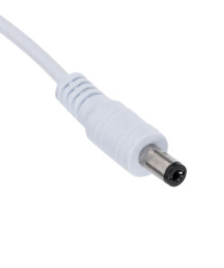 GloboStar® 70747 Καλώδιο Τροφοδοσίας DC 2 Μέτρων από Jack Male 2.1×5.5mm σε 2 x 0.3mm Ατερμάτιστο Καλώδιο Μ200 x Π1.1cm Λευκό