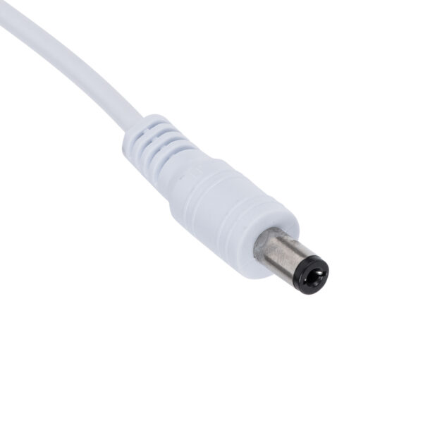 GloboStar® 70747 Καλώδιο Τροφοδοσίας DC 2 Μέτρων από Jack Male 2.1×5.5mm σε 2 x 0.3mm Ατερμάτιστο Καλώδιο Μ200 x Π1.1cm Λευκό