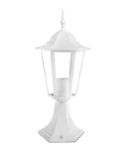 Λευκό φωτιστικό εξωτερικού χώρου με κλασικό σχέδιο και αντοχή σε καιρικές συνθήκες. Εξαιρετικό για κήπο.