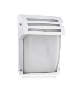 Λευκό φωτιστικό LED τοίχου εξωτερικού χώρου. Ανθεκτική κατασκευή για ασφαλή φωτισμό και διαχρονικό στυλ.