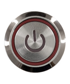 GloboStar® 70771 LED Φωτιζόμενος Διακόπτης Χωνευτός – Μπουτόν On/Off Ανοξείδωτος AC 220-240V Αδιάβροχο IP67 Φ18mm με Angel Eye Κόκκινο