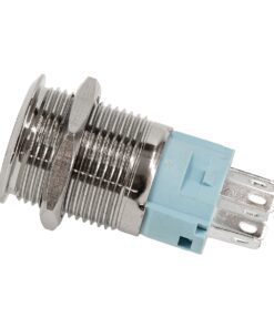 GloboStar® 70773 LED Φωτιζόμενος Διακόπτης Χωνευτός – Μπουτόν On/Off Ανοξείδωτος AC 220V με Angel Eye Μπλε Max 5A