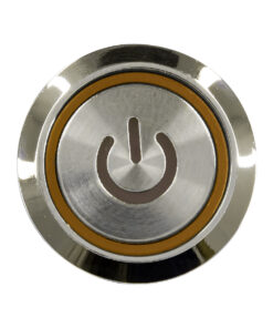 GloboStar® 70774 LED Φωτιζόμενος Διακόπτης Χωνευτός – Μπουτόν On/Off Ανοξείδωτος AC 220-240V Αδιάβροχο IP67 Φ18mm με Angel Eye Πορτοκαλί