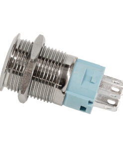 GloboStar® 70776 LED Φωτιζόμενος Διακόπτης Χωνευτός – Μπουτόν PUSH On Ανοξείδωτος AC 220-240V Αδιάβροχο IP67 Φ18mm με Angel Eye Κόκκινο