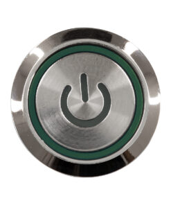 GloboStar® 70777 LED Φωτιζόμενος Διακόπτης Χωνευτός – Μπουτόν PUSH On Ανοξείδωτος AC 220-240V Αδιάβροχο IP67 Φ18mm με Angel Eye Πράσινο