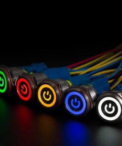 GloboStar® 70779 LED Φωτιζόμενος Διακόπτης Χωνευτός – Μπουτόν PUSH On Ανοξείδωτος AC 220-240V Αδιάβροχο IP67 Φ18mm με Angel Eye Πορτοκαλί