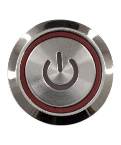 GloboStar® 70781 LED Φωτιζόμενος Διακόπτης Χωνευτός – Μπουτόν On/Off Ανοξείδωτος DC 12V με Angel Eye Κόκκινο Max 5A