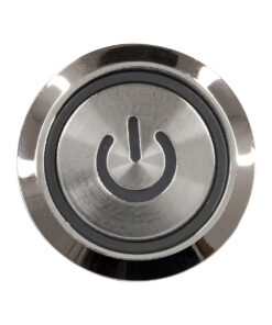 GloboStar® 70785 LED Φωτιζόμενος Διακόπτης Χωνευτός – Μπουτόν PUSH On Ανοξείδωτος DC 12V με Angel Eye Αδιάβροχο Φ18mm IP67 Ψυχρό Λευκό 6000K