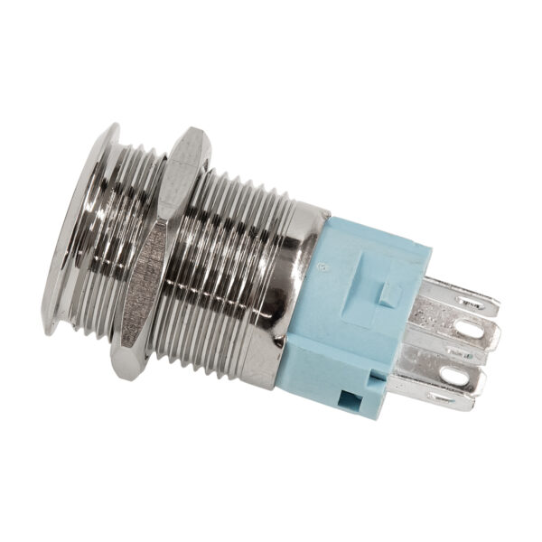 GloboStar® 70787 LED Φωτιζόμενος Διακόπτης Χωνευτός – Μπουτόν PUSH On Ανοξείδωτος DC 12V με Angel Eye Αδιάβροχο Φ18mm IP67 Πράσινο