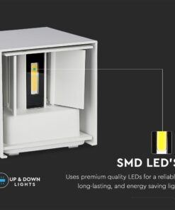 LED Φωτιστικό Τοίχου 5W V-TAC Λευκό Αδιάβροχο IP65 Φυσικό Λευκό 4000K – 217088