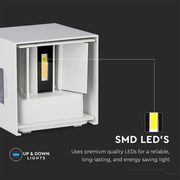 LED Φωτιστικό Τοίχου 5W V-TAC Λευκό Αδιάβροχο IP65 Φυσικό Λευκό 4000K – 217088