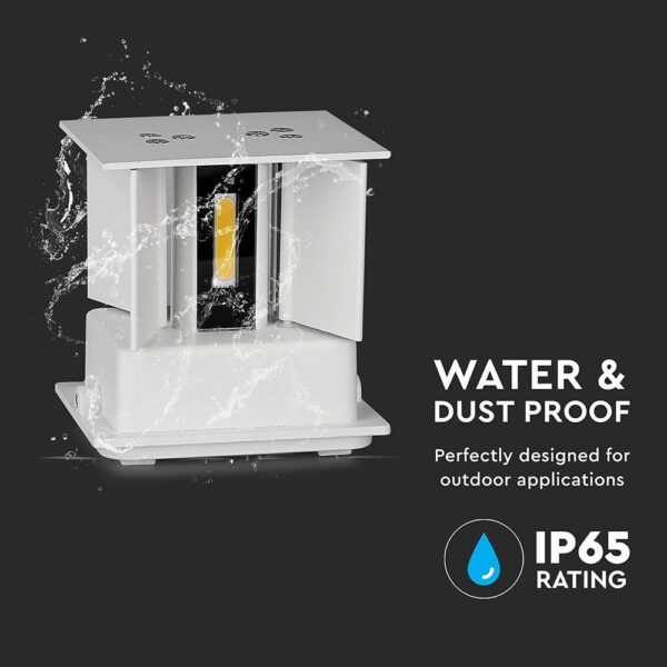 LED Φωτιστικό Τοίχου 5W V-TAC Λευκό Αδιάβροχο IP65 Φυσικό Λευκό 4000K – 217088