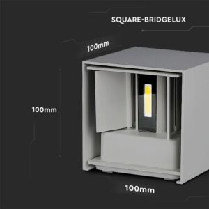 Τετράγωνο φωτιστικό Bridgelux με διαστάσεις 100x100x100mm.