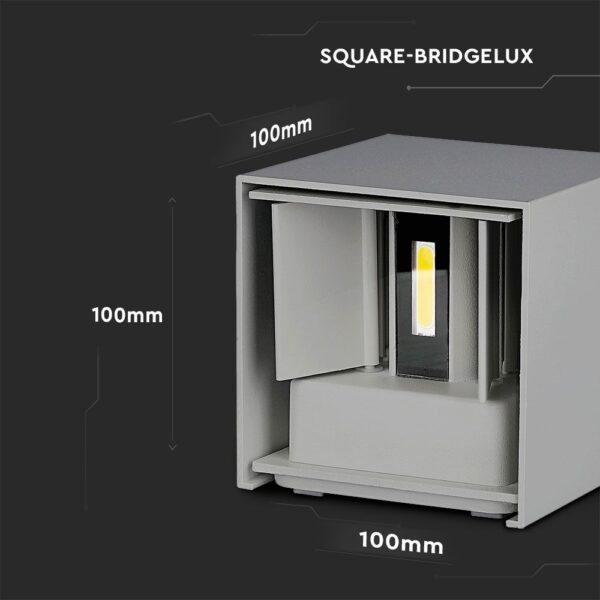 Τετράγωνο φωτιστικό Bridgelux με διαστάσεις 100x100x100mm.
