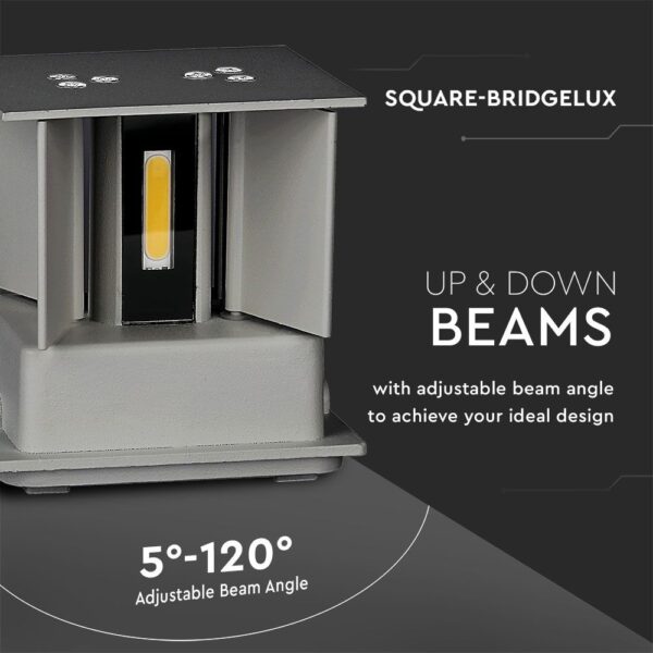 Ρυθμιζόμενος φωτισμός Square Bridgelux, γωνία δέσμης 5°-120° για ιδανικό σχεδιασμό.