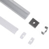 GloboStar® SURFACE-PROFILE 70805-2M Προφίλ Αλουμινίου – Βάση & Ψύκτρα Ταινίας LED με Λευκό Γαλακτερό Κάλυμμα – Επιφανειακή Χρήση – Πατητό Κάλυμμα – Ασημί – 2 Μέτρα – Πακέτο 5 Τεμαχίων – Μ200 x Π1.6 x Υ0.7cm