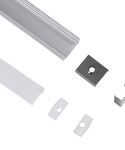 GloboStar® SURFACE-PROFILE 70805-3M Προφίλ Αλουμινίου – Βάση & Ψύκτρα Ταινίας LED με Λευκό Γαλακτερό Κάλυμμα – Επιφανειακή Χρήση – Πατητό Κάλυμμα – Ασημί – 3 Μέτρα – Πακέτο 5 Τεμαχίων – Μ300 x Π1.6 x Υ0.7cm