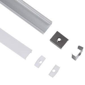 GloboStar® SURFACE-PROFILE 70805-3M Προφίλ Αλουμινίου – Βάση & Ψύκτρα Ταινίας LED με Λευκό Γαλακτερό Κάλυμμα – Επιφανειακή Χρήση – Πατητό Κάλυμμα – Ασημί – 3 Μέτρα – Πακέτο 5 Τεμαχίων – Μ300 x Π1.6 x Υ0.7cm