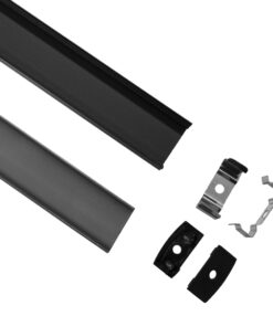 GloboStar® SURFACE-PROFILE 70810-1M Προφίλ Αλουμινίου – Βάση & Ψύκτρα Ταινίας LED με Μαύρο Φιμέ Κάλυμμα – Επιφανειακή Χρήση – Πατητό Κάλυμμα – Μαύρο – 1 Μέτρο – Μ100 x Π2.4 x Υ1.1cm