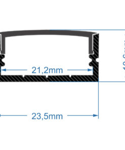 GloboStar® SURFACE-PROFILE 70810-1M Προφίλ Αλουμινίου – Βάση & Ψύκτρα Ταινίας LED με Μαύρο Φιμέ Κάλυμμα – Επιφανειακή Χρήση – Πατητό Κάλυμμα – Μαύρο – 1 Μέτρο – Μ100 x Π2.4 x Υ1.1cm