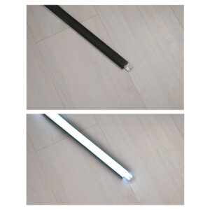 GloboStar® SURFACE-PROFILE 70810-1M Προφίλ Αλουμινίου – Βάση & Ψύκτρα Ταινίας LED με Μαύρο Φιμέ Κάλυμμα – Επιφανειακή Χρήση – Πατητό Κάλυμμα – Μαύρο – 1 Μέτρο – Μ100 x Π2.4 x Υ1.1cm