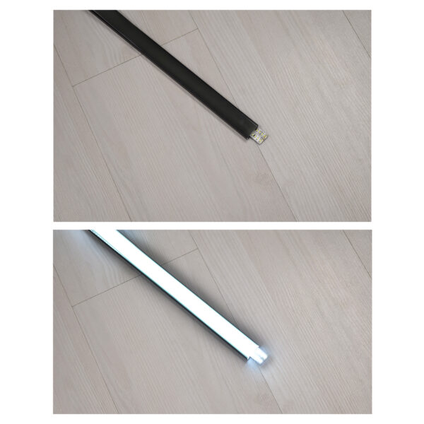 GloboStar® SURFACE-PROFILE 70810-1M Προφίλ Αλουμινίου – Βάση & Ψύκτρα Ταινίας LED με Μαύρο Φιμέ Κάλυμμα – Επιφανειακή Χρήση – Πατητό Κάλυμμα – Μαύρο – 1 Μέτρο – Μ100 x Π2.4 x Υ1.1cm