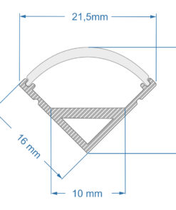 GloboStar® CORNER-PROFILE 70815-1M Προφίλ Αλουμινίου – Βάση & Ψύκτρα Ταινίας LED με Λευκό Γαλακτερό Κάλυμμα – Επιφανειακή Γωνιακή Χρήση – Πατητό Κάλυμμα – Ασημί – 1 Μέτρο – Μ100 x Π1.6 x Υ1.6cm