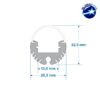 GloboStar® 70817-1M Κρεμαστό Προφίλ Αλουμινίου Ανοδιωμένο με Οβάλ Λευκό Οπάλ Κάλυμμα για 1 Σειρά Ταινίας LED Πατητό – Press On 1 Μέτρο