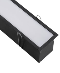 GloboStar® RECESS-PROFILE 70818-1M Προφίλ Αλουμινίου – Βάση & Ψύκτρα Ταινίας LED με Λευκό Γαλακτερό Κάλυμμα – Χωνευτή Χρήση – Πατητό Κάλυμμα – Μαύρο – 1 Μέτρο – Μ100 x Π7.5 x Υ7cm