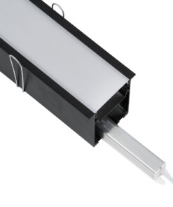GloboStar® RECESS-PROFILE 70818-1M Προφίλ Αλουμινίου – Βάση & Ψύκτρα Ταινίας LED με Λευκό Γαλακτερό Κάλυμμα – Χωνευτή Χρήση – Πατητό Κάλυμμα – Μαύρο – 1 Μέτρο – Μ100 x Π7.5 x Υ7cm