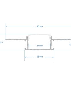 GloboStar® 70819-1M Χωνευτό για Γυψοσανίδα – Trimless Προφίλ Αλουμινίου Ανοδιωμένο με Λευκό Οπάλ Κάλυμμα για 2 Σειρές Ταινίας LED Πατητό – Press On