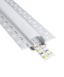 GloboStar® PLASTERBOARD-PROFILE 70819-2M Προφίλ Αλουμινίου – Βάση & Ψύκτρα Ταινίας LED με Λευκό Γαλακτερό Κάλυμμα – Χωνευτή Χρήση σε Γυψοσανίδα – Trimless – Πατητό Κάλυμμα – Ασημί – 2 Μέτρα – Πακέτο 5 Τεμαχίων – Μ200 x Π6.7 x Υ1.4cm