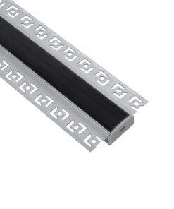GloboStar® PLASTERBOARD-PROFILE 70820-1M Προφίλ Αλουμινίου – Βάση & Ψύκτρα Ταινίας LED με Μαύρο Φιμέ Κάλυμμα – Χωνευτή Χρήση σε Γυψοσανίδα – Trimless – Πατητό Κάλυμμα – Ασημί – 1 Μέτρο – Μ100 x Π6.7 x Υ1.4cm