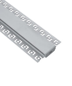 GloboStar® PLASTERBOARD-PROFILE 70820-1M Προφίλ Αλουμινίου – Βάση & Ψύκτρα Ταινίας LED με Μαύρο Φιμέ Κάλυμμα – Χωνευτή Χρήση σε Γυψοσανίδα – Trimless – Πατητό Κάλυμμα – Ασημί – 1 Μέτρο – Μ100 x Π6.7 x Υ1.4cm