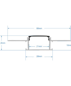 GloboStar® PLASTERBOARD-PROFILE 70820-1M Προφίλ Αλουμινίου – Βάση & Ψύκτρα Ταινίας LED με Μαύρο Φιμέ Κάλυμμα – Χωνευτή Χρήση σε Γυψοσανίδα – Trimless – Πατητό Κάλυμμα – Ασημί – 1 Μέτρο – Μ100 x Π6.7 x Υ1.4cm