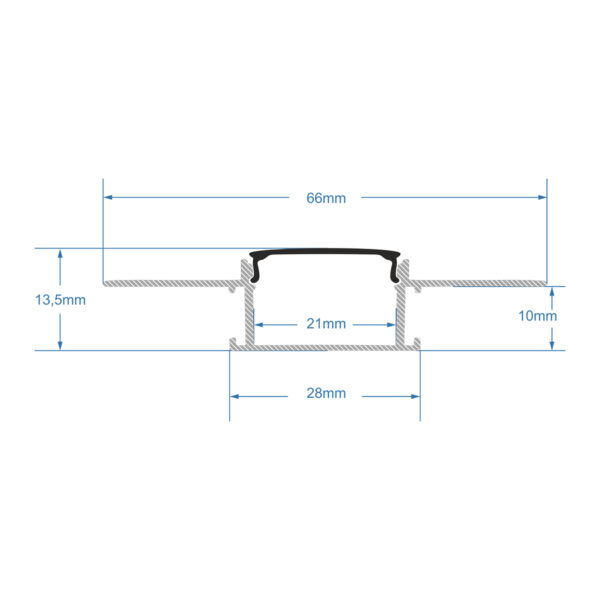 GloboStar® PLASTERBOARD-PROFILE 70820-1M Προφίλ Αλουμινίου – Βάση & Ψύκτρα Ταινίας LED με Μαύρο Φιμέ Κάλυμμα – Χωνευτή Χρήση σε Γυψοσανίδα – Trimless – Πατητό Κάλυμμα – Ασημί – 1 Μέτρο – Μ100 x Π6.7 x Υ1.4cm