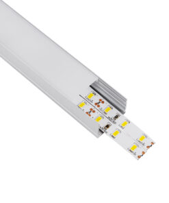 GloboStar® SURFACE-PROFILE 70824-1M Προφίλ Αλουμινίου – Βάση & Ψύκτρα Ταινίας LED με Λευκό Γαλακτερό Κάλυμμα – Επιφανειακή Χρήση – Πατητό Κάλυμμα – Ασημί – 1 Μέτρο – Μ100 x Π3 x Υ2cm