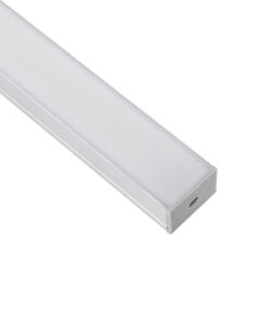 GloboStar® SURFACE-PROFILE 70824-1M Προφίλ Αλουμινίου – Βάση & Ψύκτρα Ταινίας LED με Λευκό Γαλακτερό Κάλυμμα – Επιφανειακή Χρήση – Πατητό Κάλυμμα – Ασημί – 1 Μέτρο – Μ100 x Π3 x Υ2cm