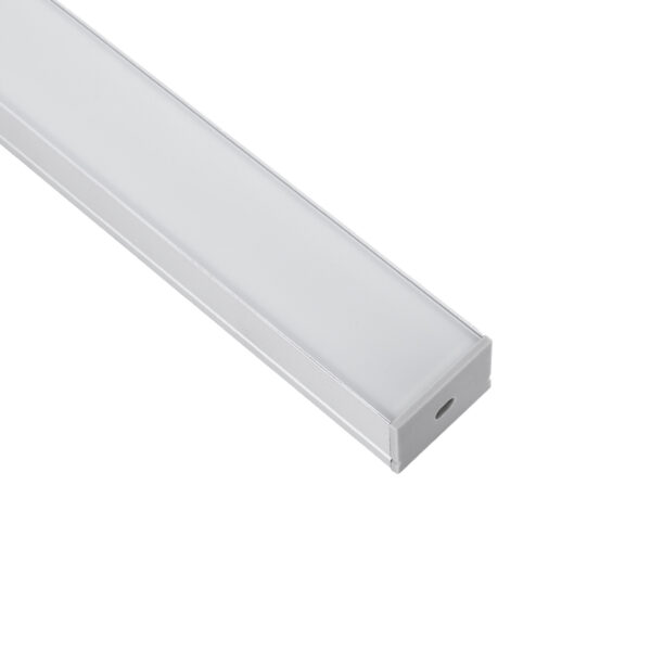GloboStar® SURFACE-PROFILE 70824-1M Προφίλ Αλουμινίου – Βάση & Ψύκτρα Ταινίας LED με Λευκό Γαλακτερό Κάλυμμα – Επιφανειακή Χρήση – Πατητό Κάλυμμα – Ασημί – 1 Μέτρο – Μ100 x Π3 x Υ2cm