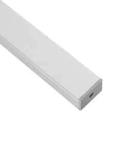 GloboStar® SURFACE-PROFILE 70824-1M Προφίλ Αλουμινίου – Βάση & Ψύκτρα Ταινίας LED με Λευκό Γαλακτερό Κάλυμμα – Επιφανειακή Χρήση – Πατητό Κάλυμμα – Ασημί – 1 Μέτρο – Μ100 x Π3 x Υ2cm