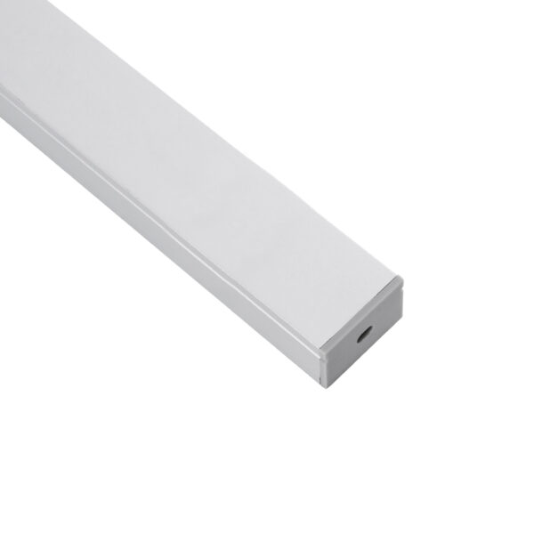 GloboStar® SURFACE-PROFILE 70824-1M Προφίλ Αλουμινίου – Βάση & Ψύκτρα Ταινίας LED με Λευκό Γαλακτερό Κάλυμμα – Επιφανειακή Χρήση – Πατητό Κάλυμμα – Ασημί – 1 Μέτρο – Μ100 x Π3 x Υ2cm