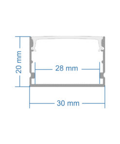 GloboStar® SURFACE-PROFILE 70824-1M Προφίλ Αλουμινίου – Βάση & Ψύκτρα Ταινίας LED με Λευκό Γαλακτερό Κάλυμμα – Επιφανειακή Χρήση – Πατητό Κάλυμμα – Ασημί – 1 Μέτρο – Μ100 x Π3 x Υ2cm