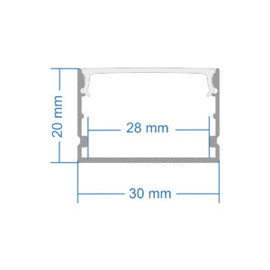 GloboStar® SURFACE-PROFILE 70824-1M Προφίλ Αλουμινίου – Βάση & Ψύκτρα Ταινίας LED με Λευκό Γαλακτερό Κάλυμμα – Επιφανειακή Χρήση – Πατητό Κάλυμμα – Ασημί – 1 Μέτρο – Μ100 x Π3 x Υ2cm